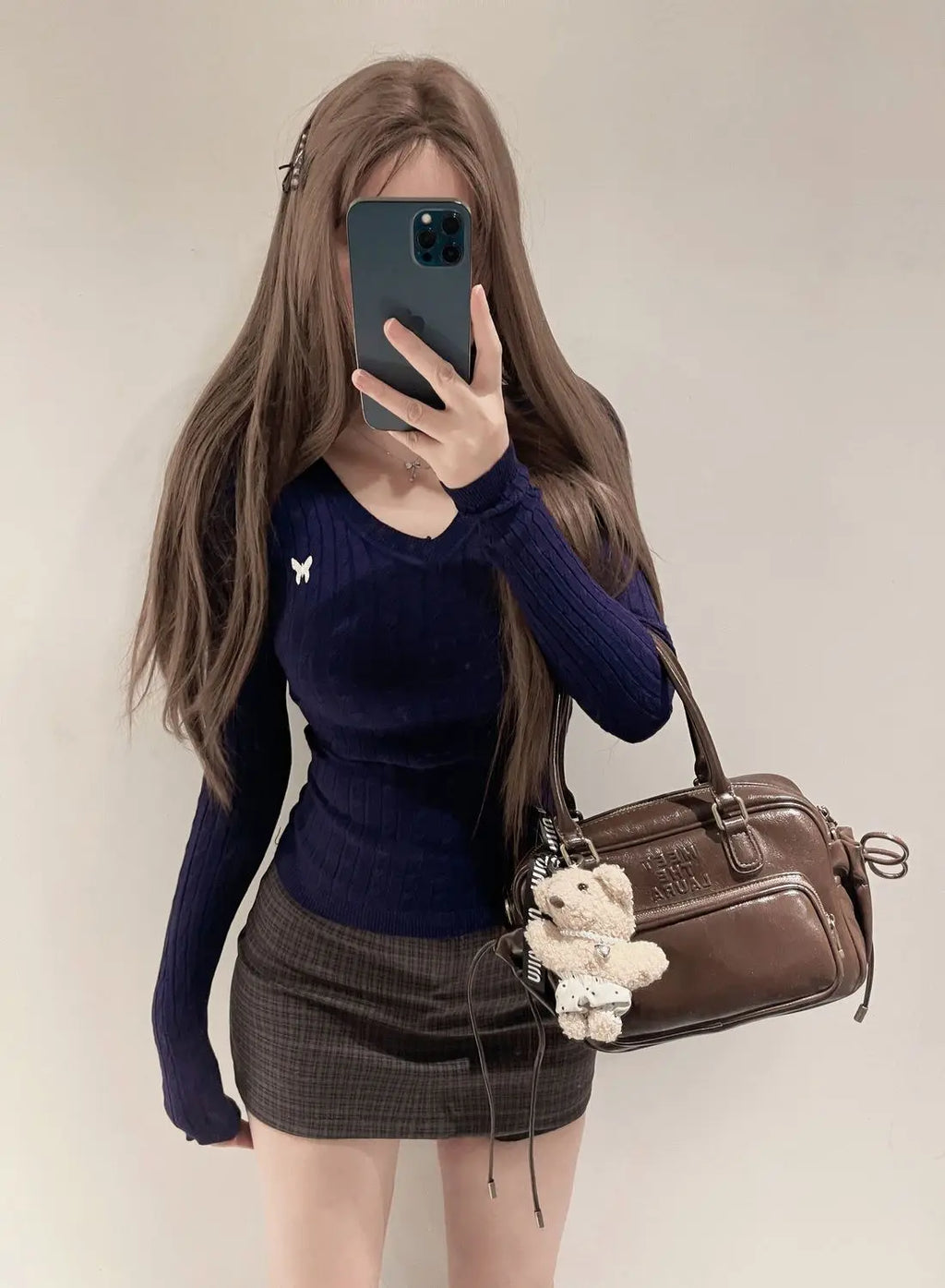 Casual V Neck White Pullovers Women Sweaters Autumn Winter Basic Long Sleeve Y2k Clothes Korean Pink Grey Ladies Tops Jumpers Whispering Desires Shoppe