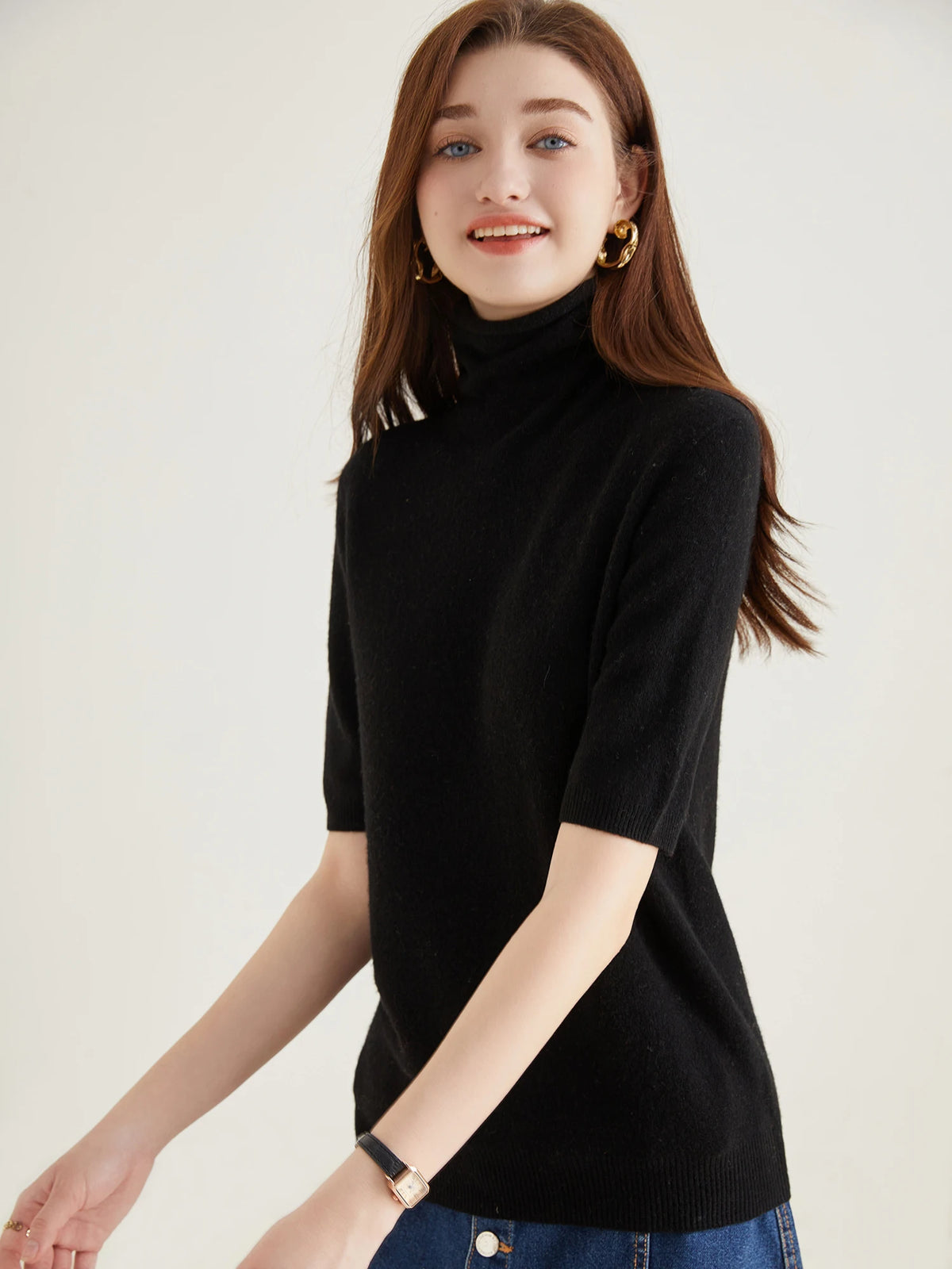 Women's Knit Tops Short Sleeve Fashion Women Sweaters New 100% Merino Wool Knitwears Vintage Sweater Turtleneck Pullover Clothes Whispering Desires Shoppe