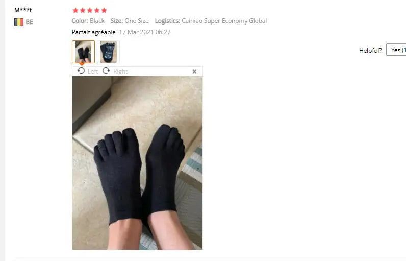 Men's Warm Grip Toe Socks – 1 Pair