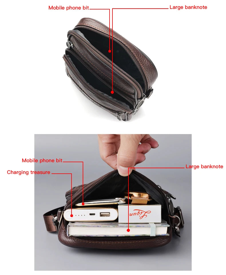 Men's Leather Crossbody Bag