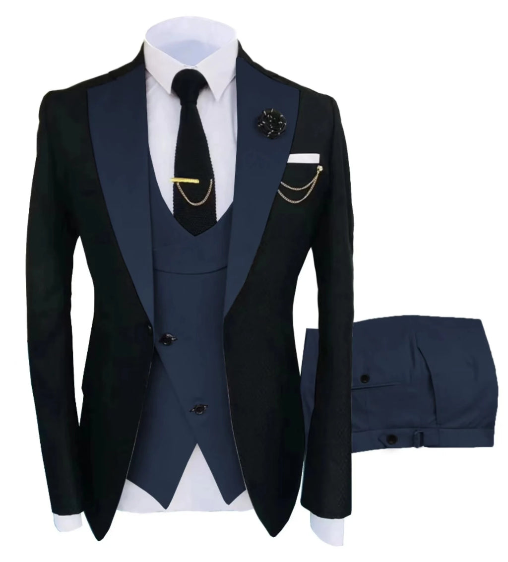 Men's Three-Piece Wedding Suit – Jacket, Vest & Pants