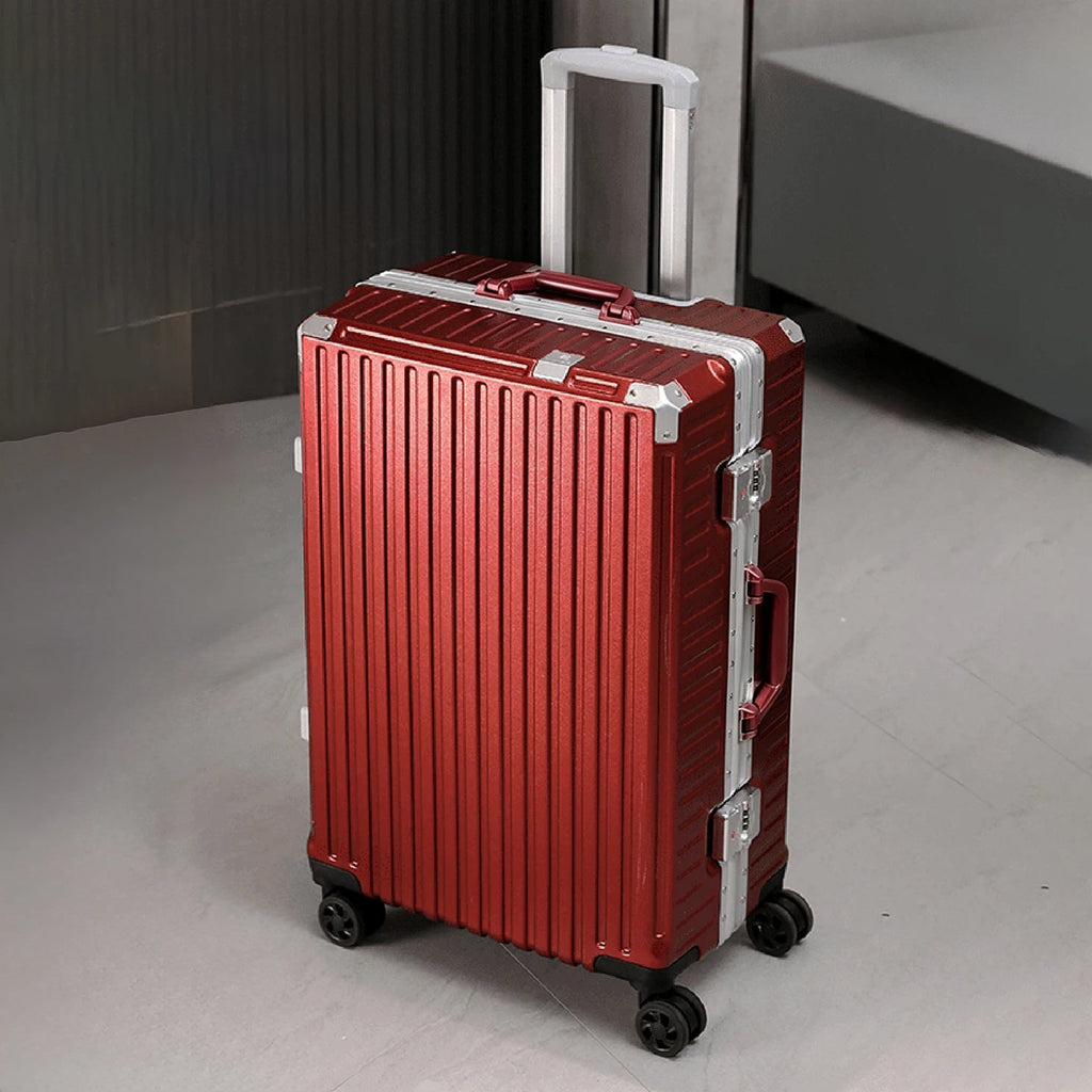 Trolley Luggage 20 24 26 28" Aluminum Frame Rolling Luggage Case USB Travel Suitcase on Wheels Combination Lock Carry on Luggage Whispering Desires Shoppe
