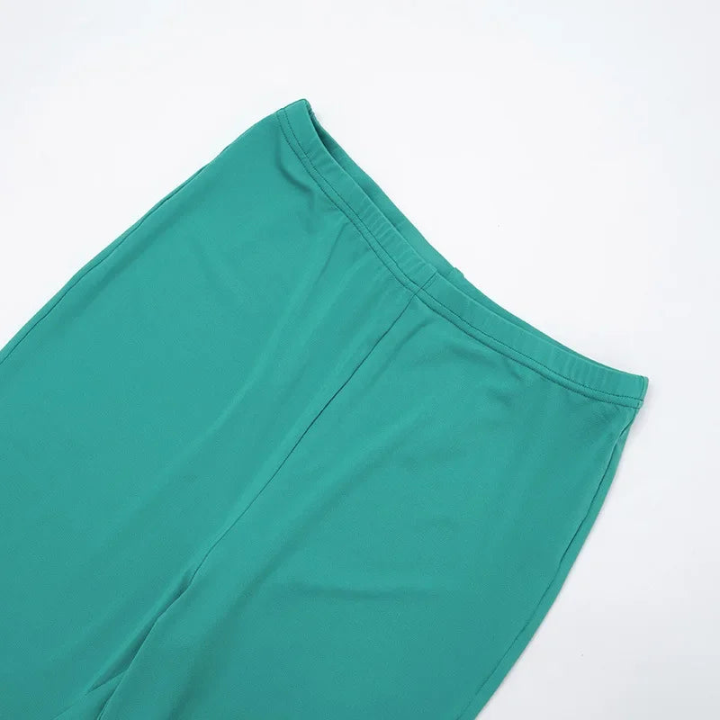 Women's Draped V-Neck Crop Top and Capri Set