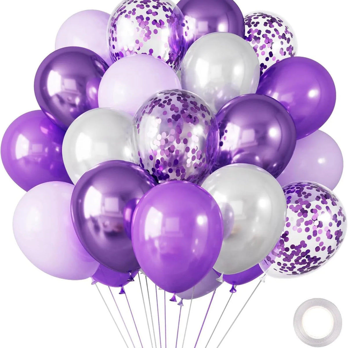 10-Inch Chrome Latex Balloons, 30-Pack