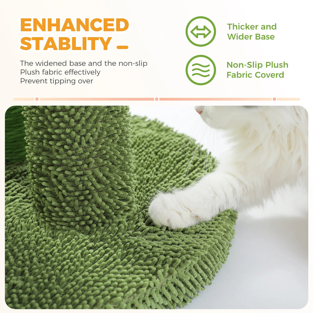 Cactus Cat Tree Small Cat Tower with Spacious Condo,Cozy Hammock,Dangling Ball,Scratching Post Cat Accessories for Indoor Cats Whispering Desires Shoppe