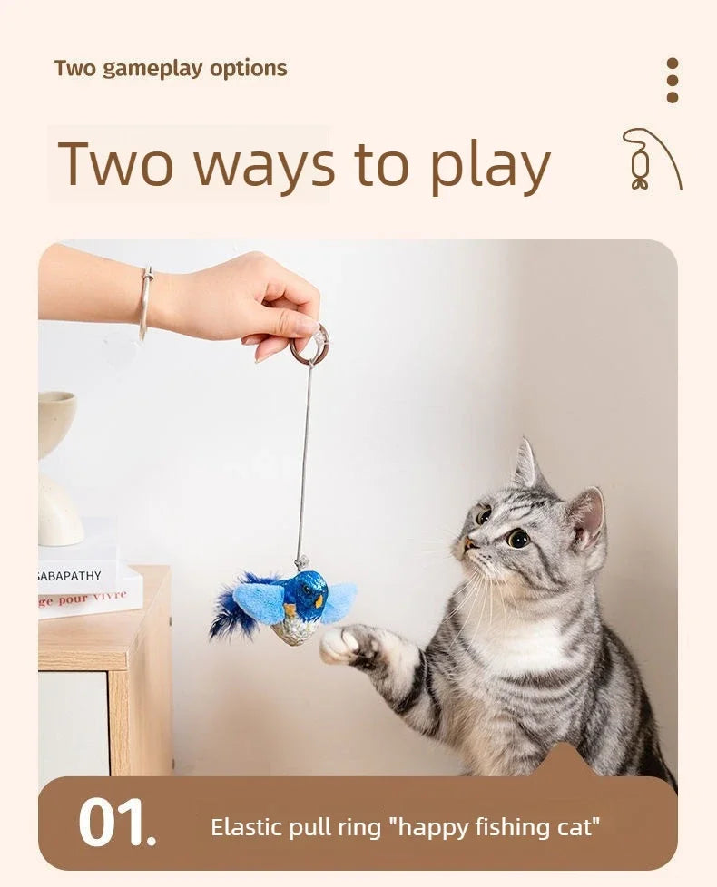 Wall-Hanging Plush Bird Catnip Toy
