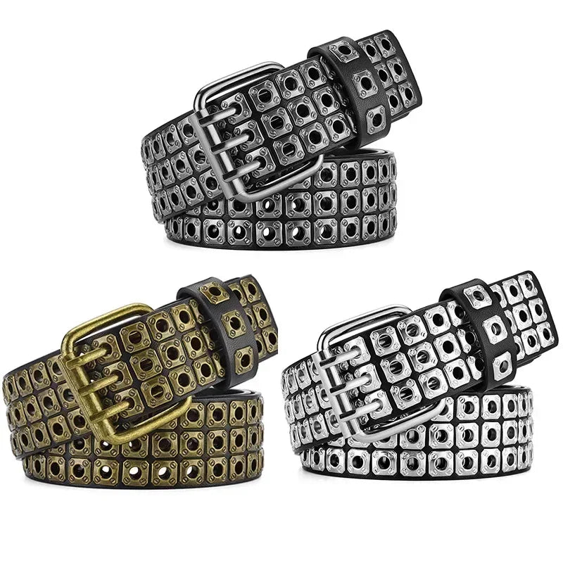 Unisex Punk-Style Studded PU Belt