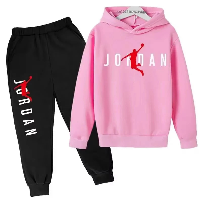 Children's Letter-Print Hoodie and Pants Set