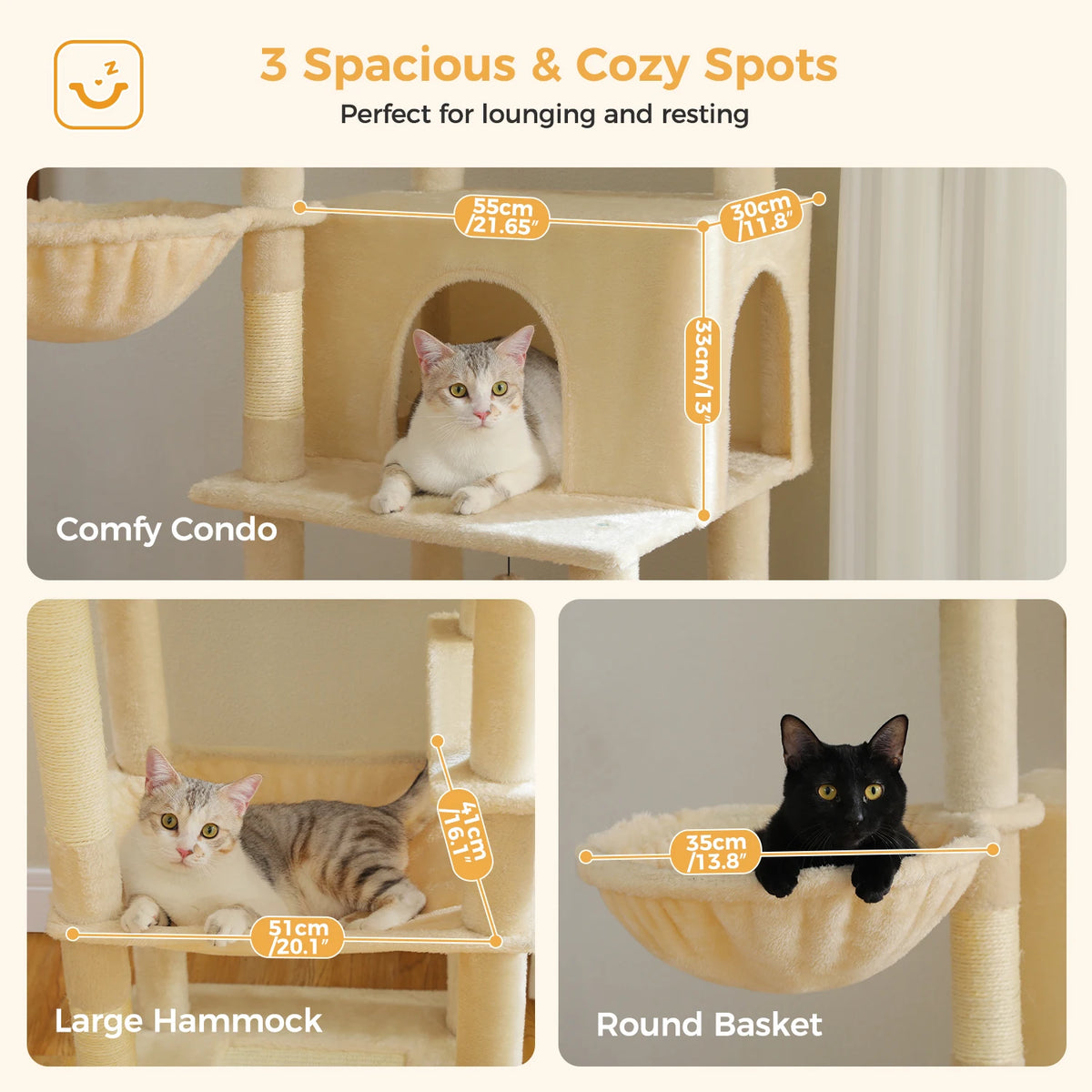 Large Cat Tree for Indoor Cats Multi-Level Cat Tower with Scratching Posts Soft Hammock Large Cat Condo Cat Accessories Cat Toys Whispering Desires Shoppe