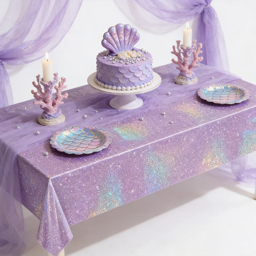 Metallic-Look Rectangular Party Tablecloth