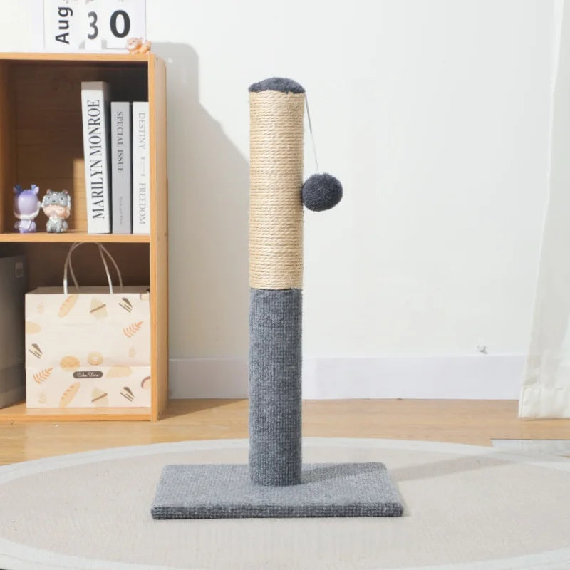 Grey Sisal Cat Scratching Post with Toy Ball