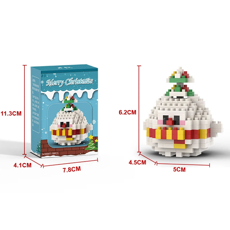 Santa & Reindeer Holiday Micro Building Block Sets