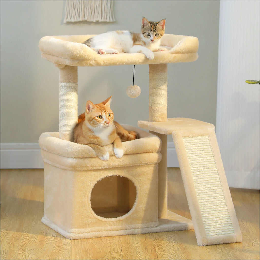 27" Cat Tree with Condo, Perch & Scratching Post