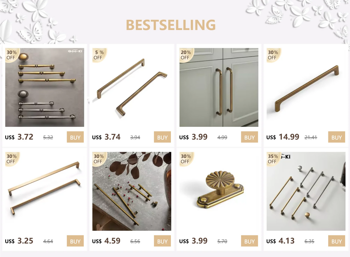 Antique Brass Zinc-Alloy Cabinet Handles – 128 mm Centers