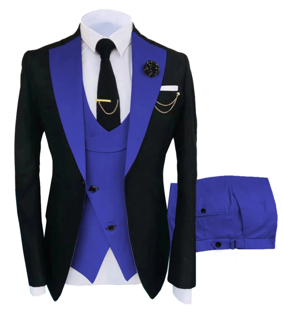 Men's Three-Piece Wedding Suit – Jacket, Vest & Pants