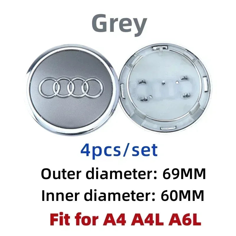 Replacement Wheel Center Caps – Set of 4, 60–77 mm Options