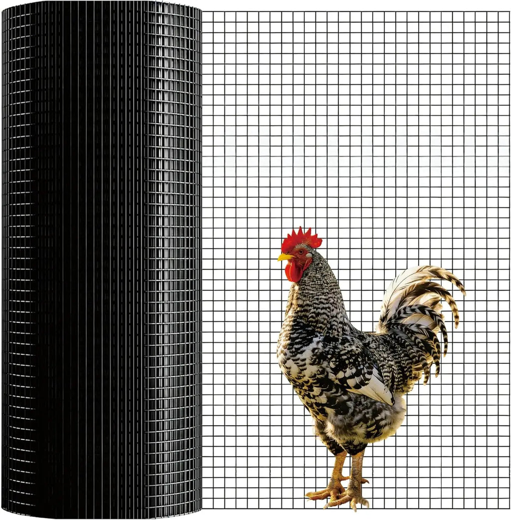 Black PVC-Coated Hardware Cloth, 1/2" Mesh, 19 Gauge