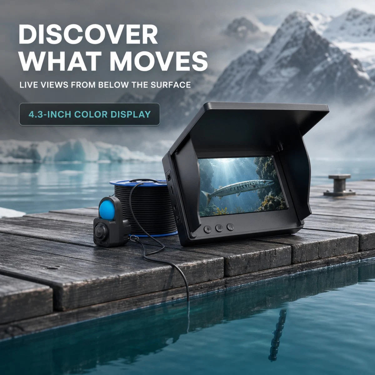 P300 Underwater Fishing Camera, 4.3-Inch Monitor & 15 m Cable