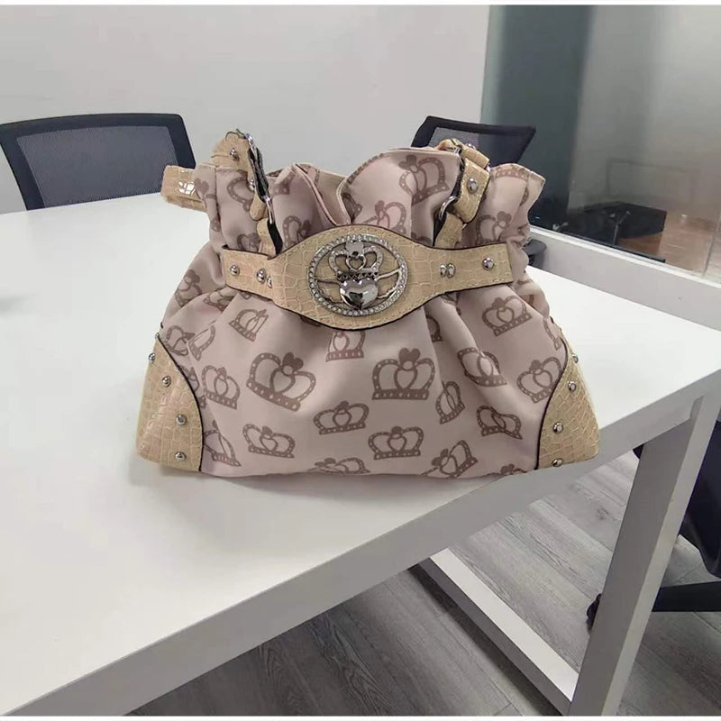 Women's Y2K Studded Shoulder Bag