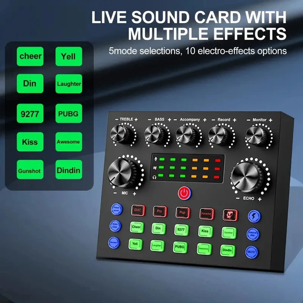 V8S Podcast Microphone & Audio Mixer Bundle