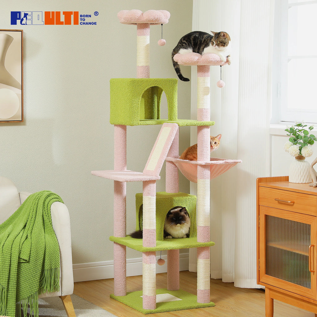 Multi-Level Cat Tree with Scratching Posts, Cozy Condo, Hammock, Large Cat Tower for Indoor Cats, Cat Scratching Board, Cat Toys Whispering Desires Shoppe