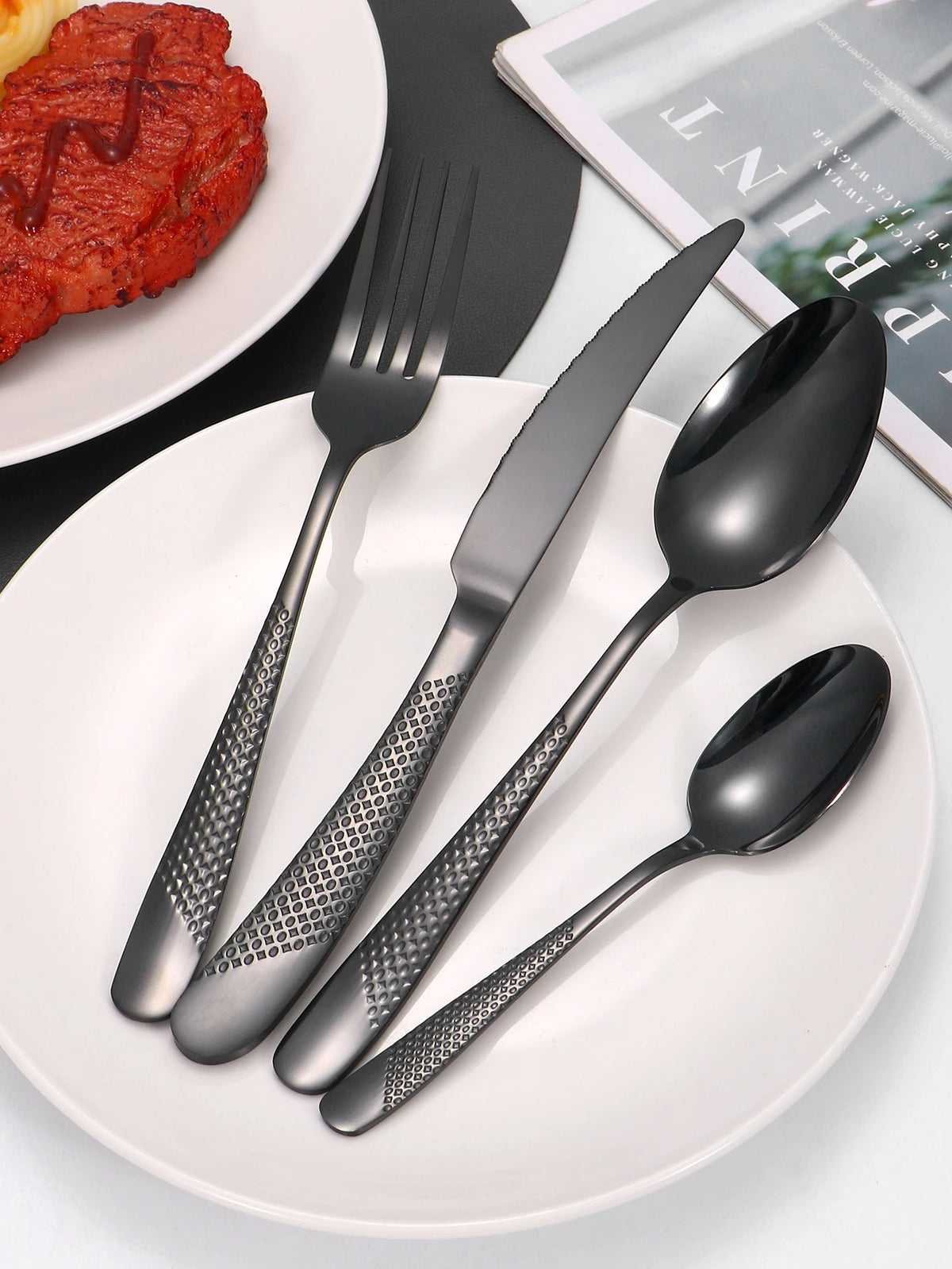 Star Diamond Stainless Steel Flatware — 24 Pieces
