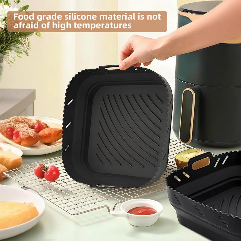 Square Silicone Air Fryer Liner with Divider
