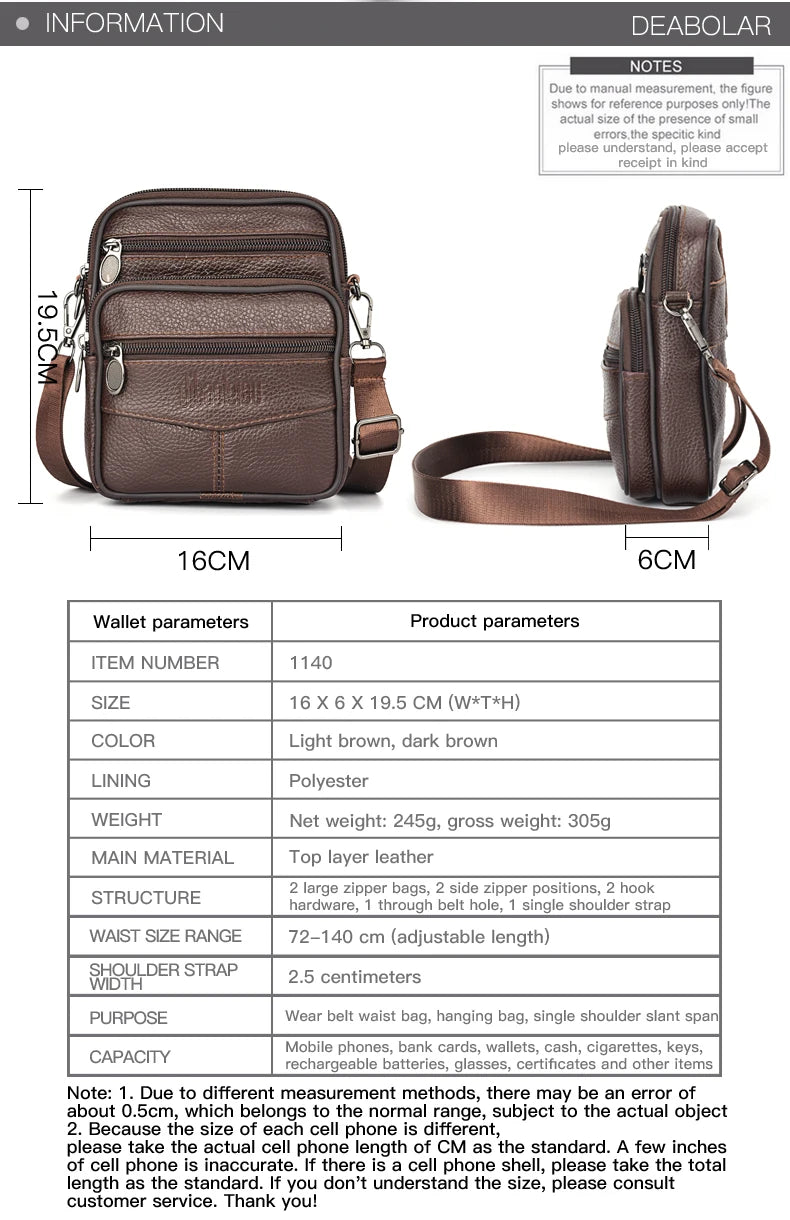 Men's Leather Crossbody Bag