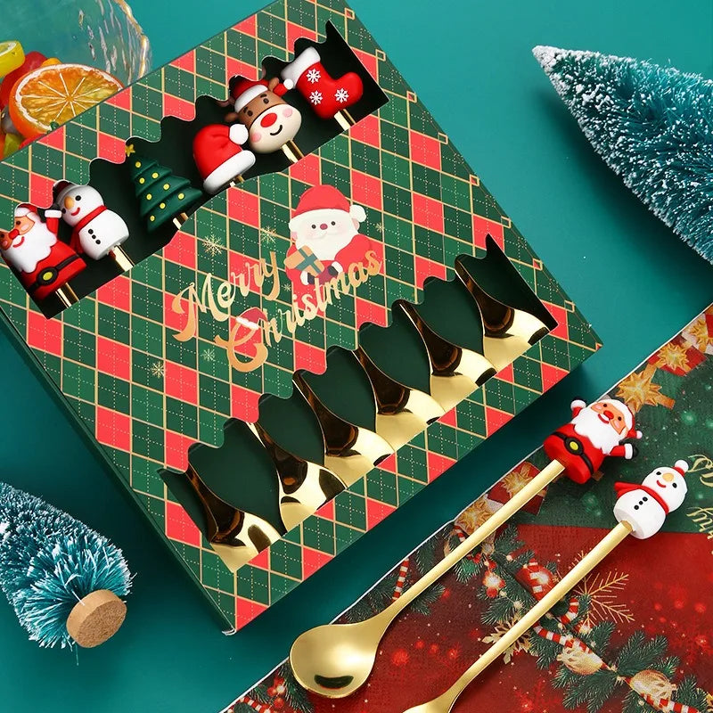 Christmas Dessert Spoon & Fork Gift Sets