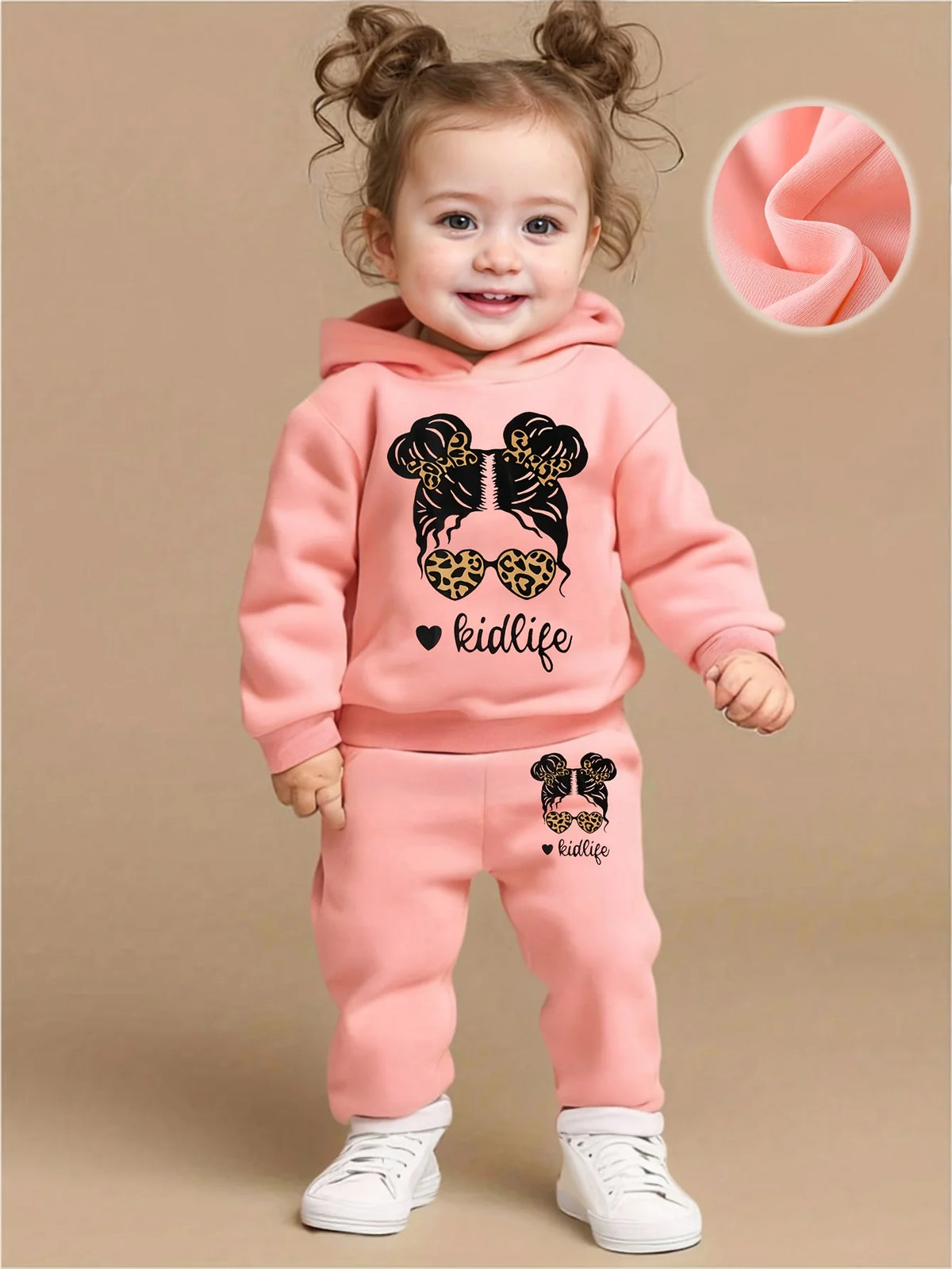 Baby Cartoon Fleece Hoodie and Jogger Set