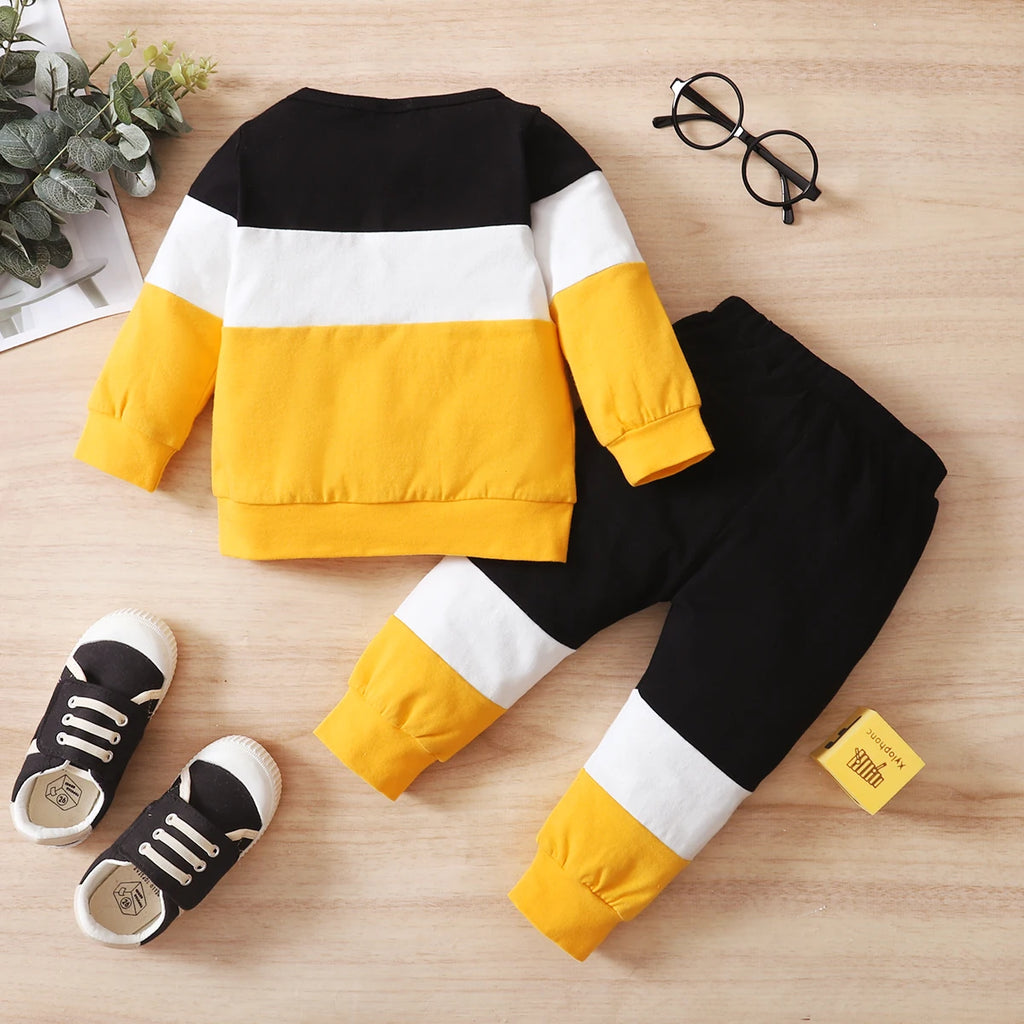 Baby Printed Long-Sleeve Top and Pants Set
