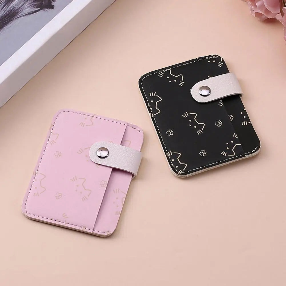 Women's Cat-Print Mini PU Wallet