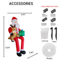 9.5 ft Inflatable Santa & Reindeer Christmas Yard Decoration