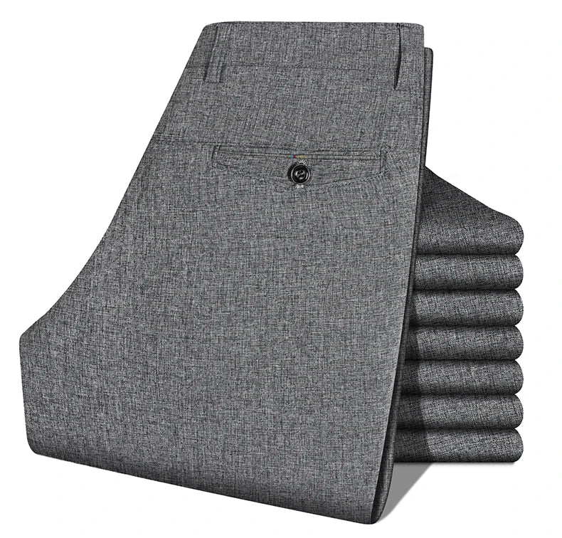 Men's Straight-Leg Business Casual Trousers