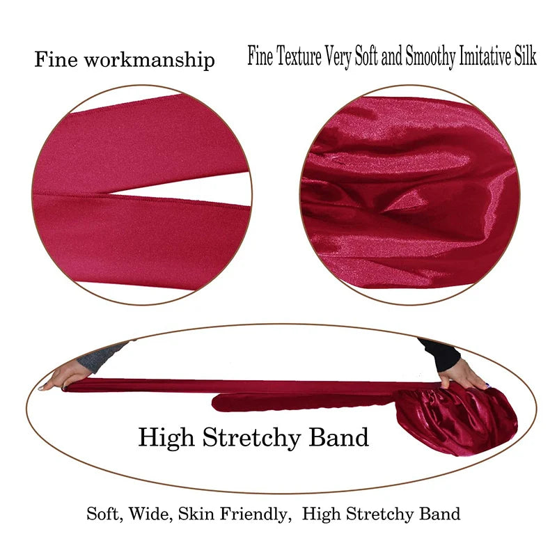 Women's Wide-Band Satin-Look Sleep Bonnet