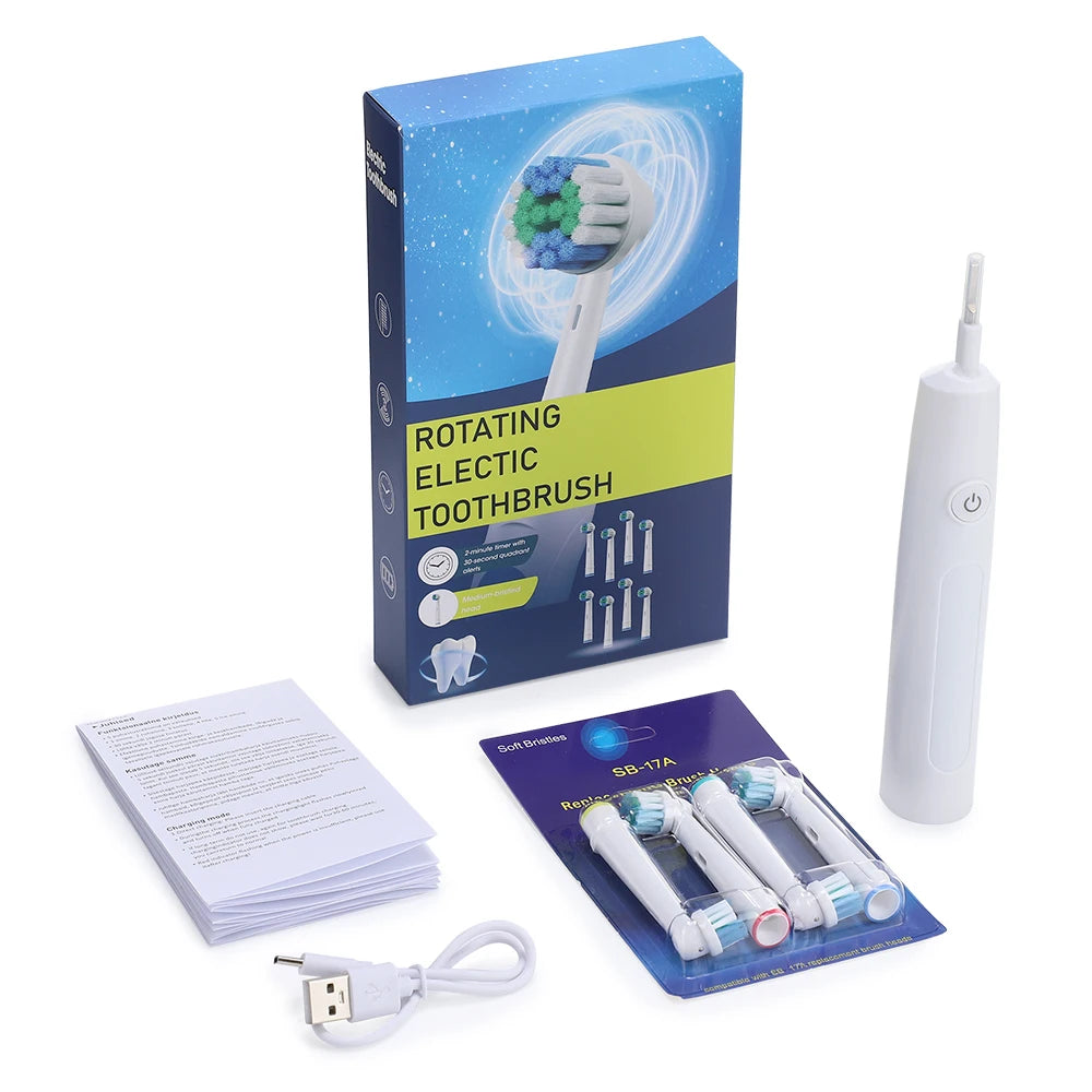 AFDEAL USB-C Rechargeable Electric Toothbrush – 4 Heads