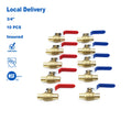 KING SMART 3/4" Full Port PEX Ball Valve, 10-Pack