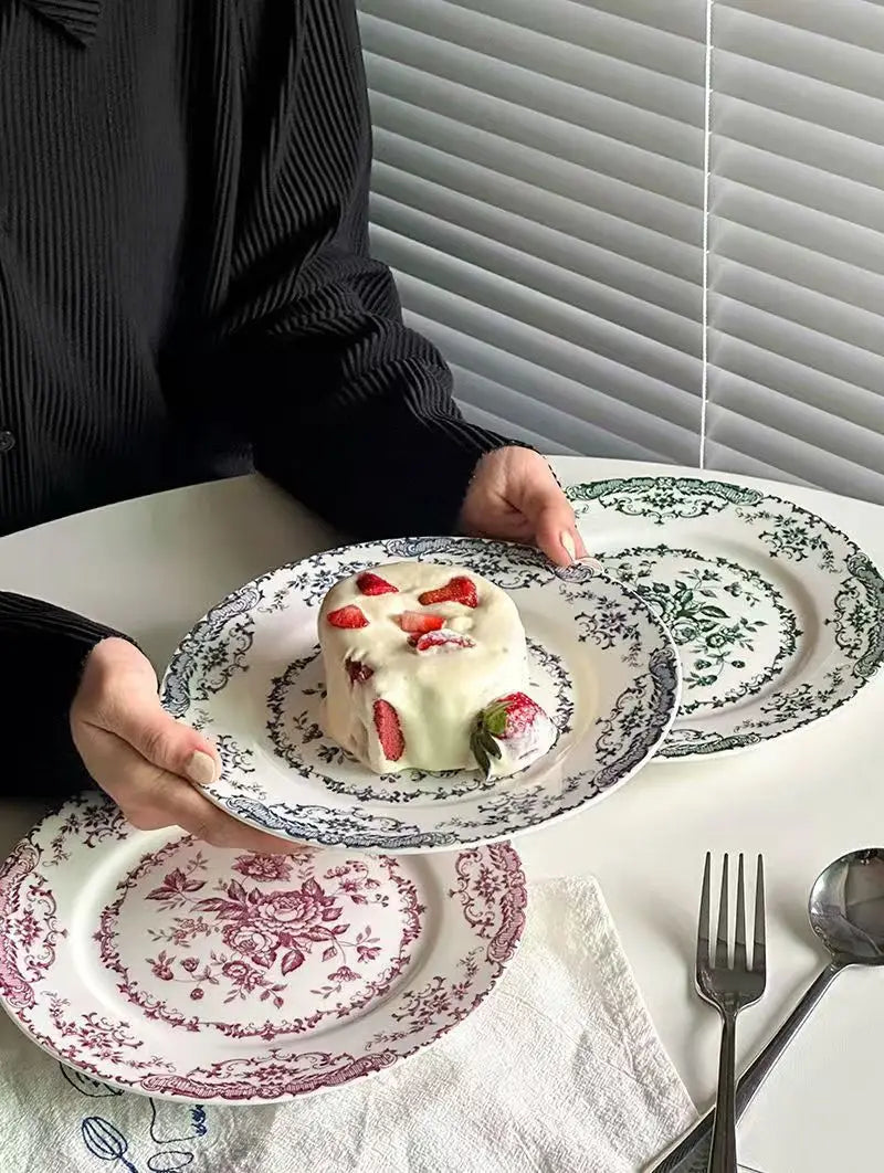 PDQ French Rose Ceramic Dinner Plate