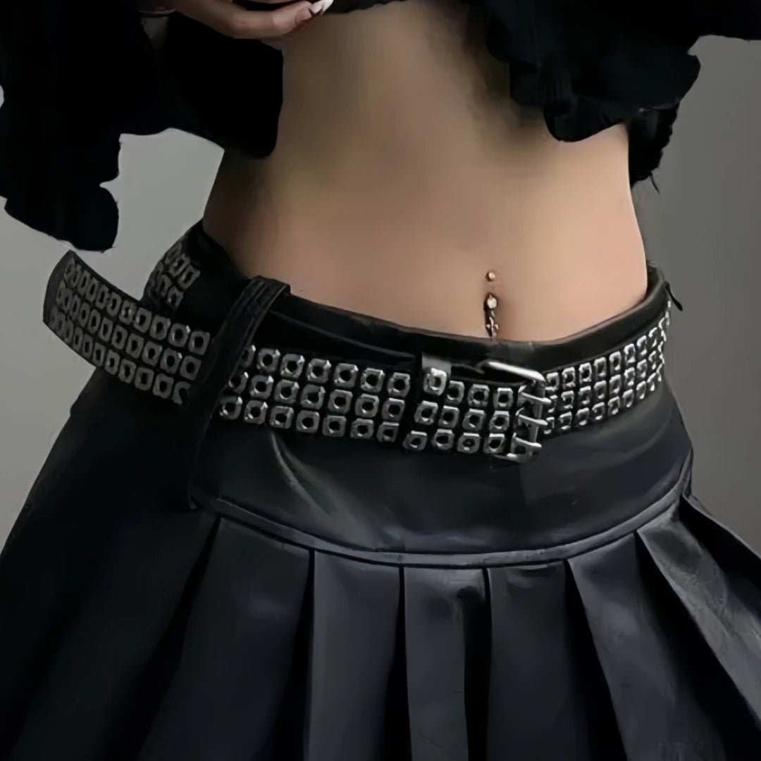 Unisex Punk-Style Studded PU Belt