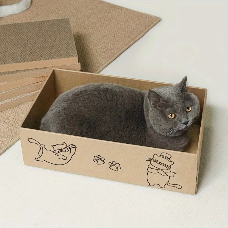 Double-Sided Cardboard Cat Scratching Boards, 5-Pack