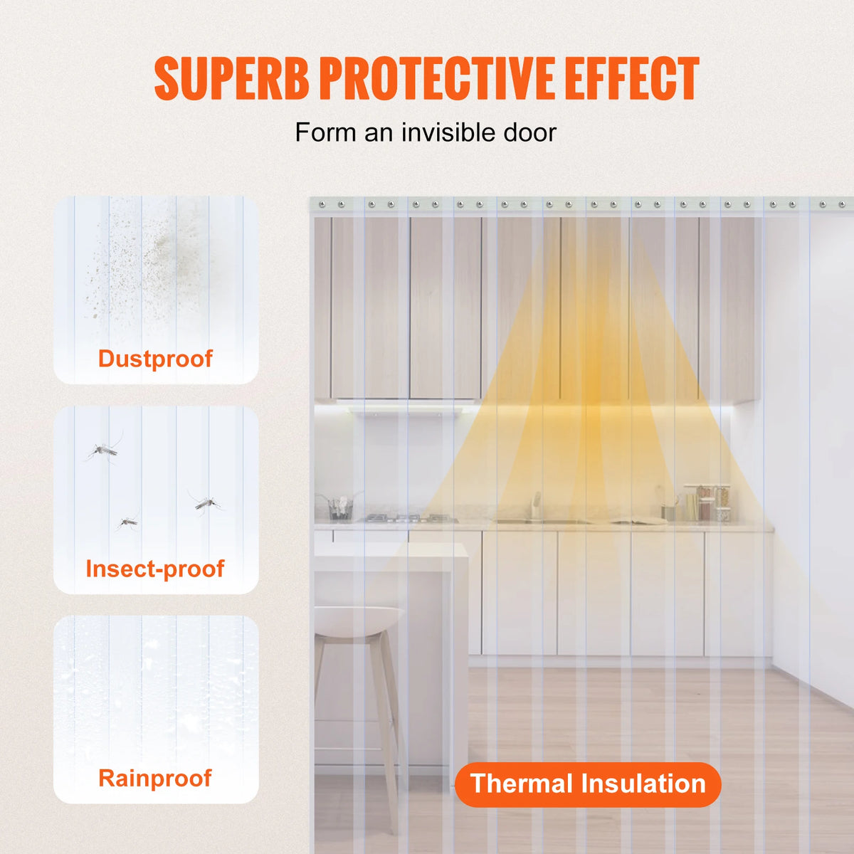 SucceBuy Clear PVC Strip Curtain Roll