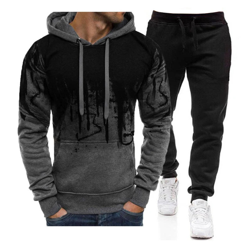 Men's Printed Hoodie & Jogger Tracksuit Set