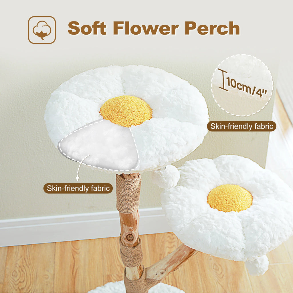 92cm Flower Cat Tree with Two Perches