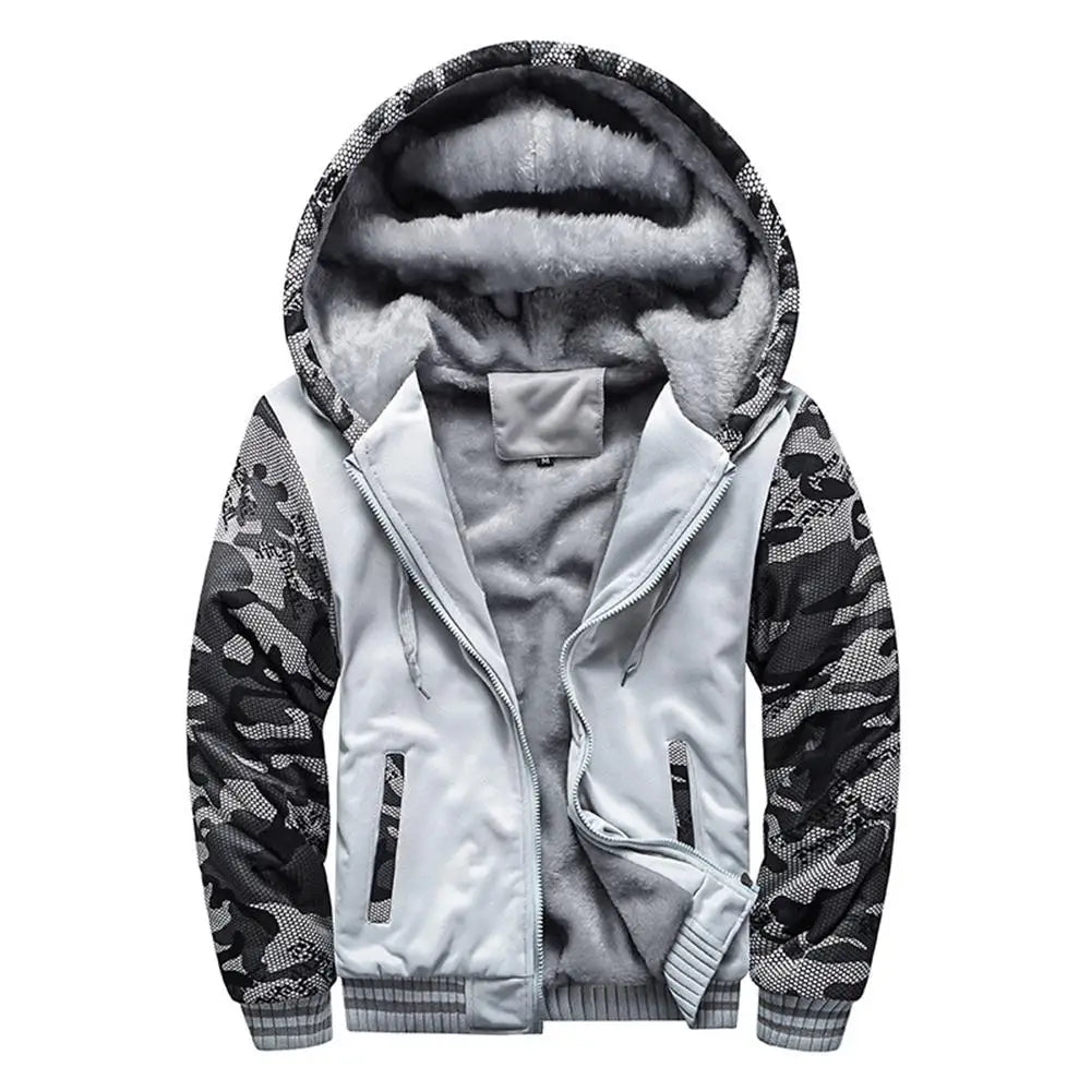 WHWR Men's Camouflage Hooded Zip-Up Jacket