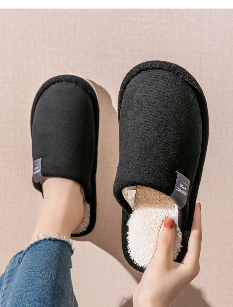 Men’s Faux-Suede Plush Indoor Slippers