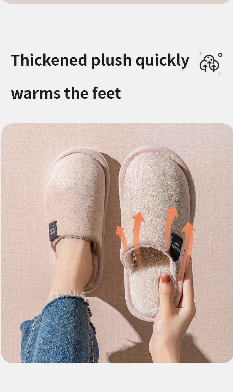 Men’s Faux-Suede Plush Indoor Slippers