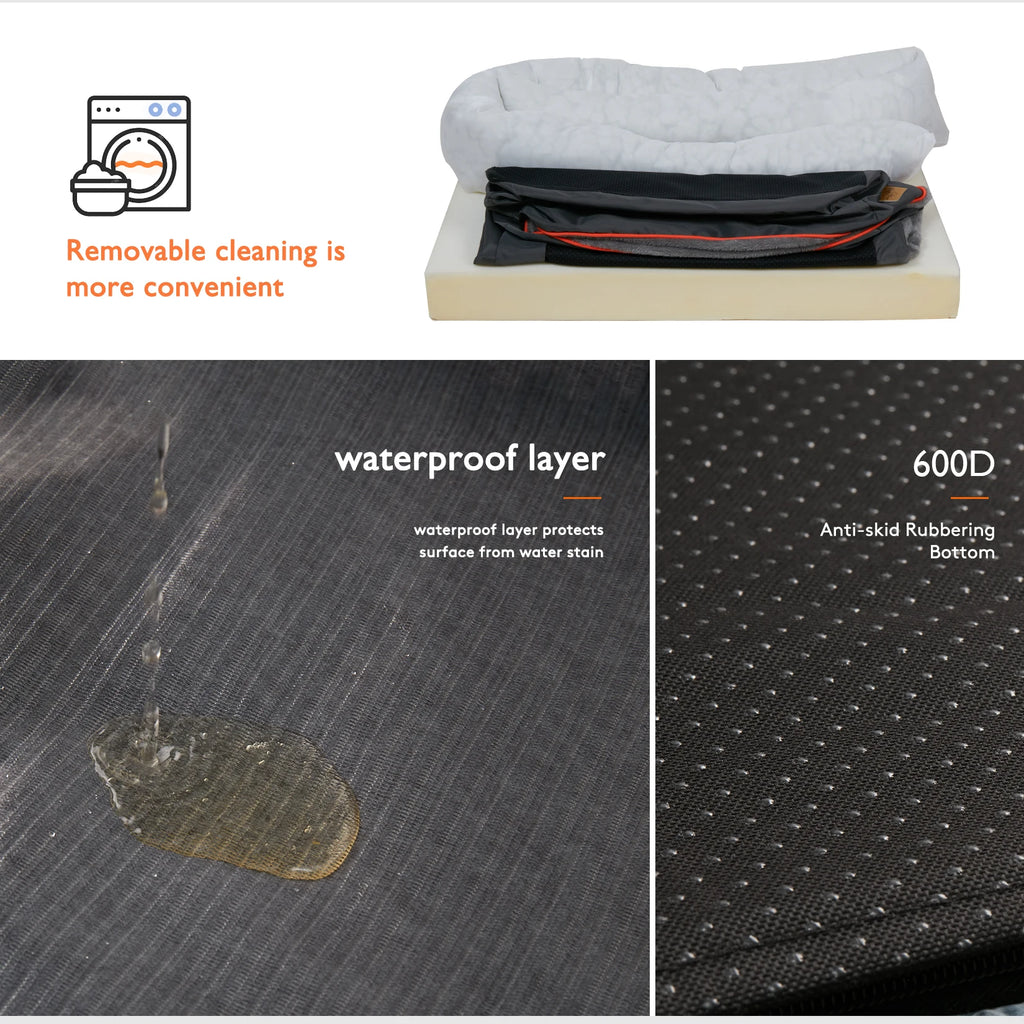 BINGOPAW Foam Dog Bed with Removable Cover