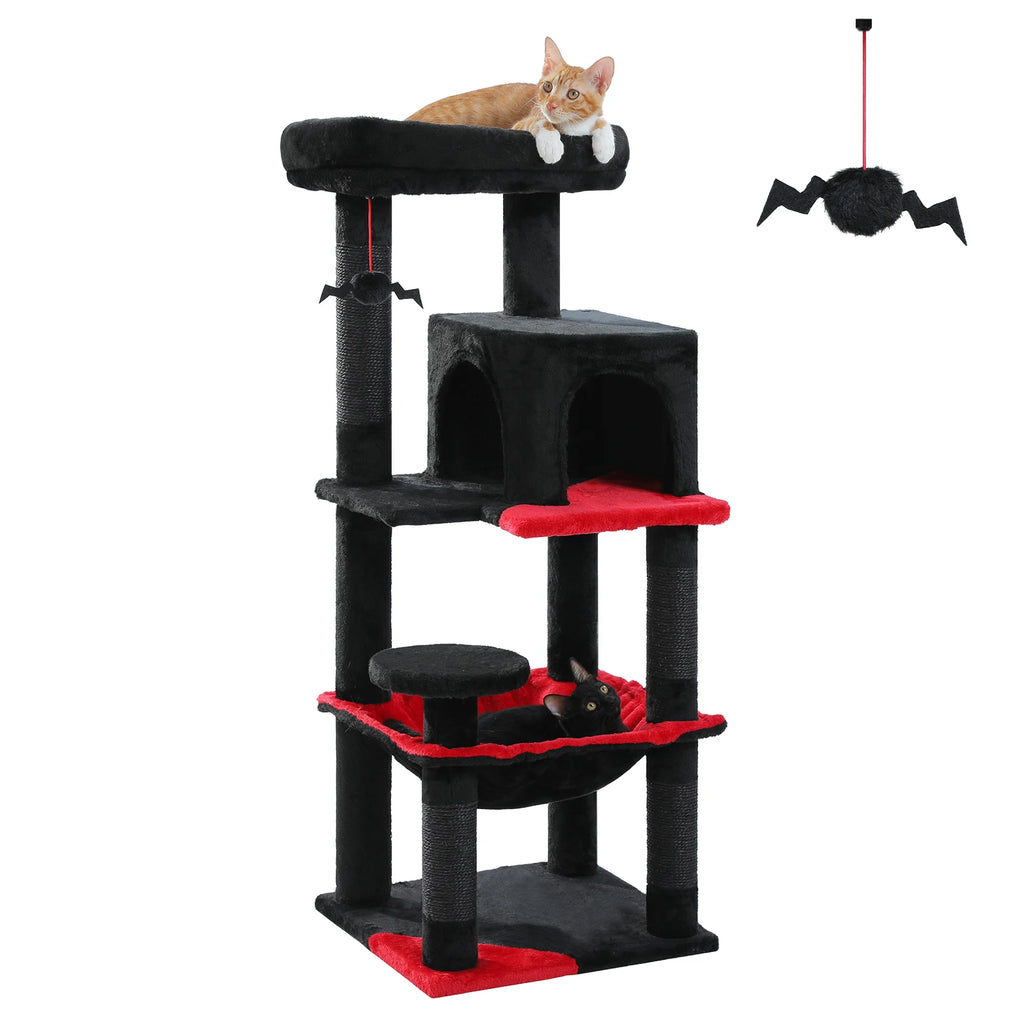 Gothic Cat Tree with Hammock & Condo