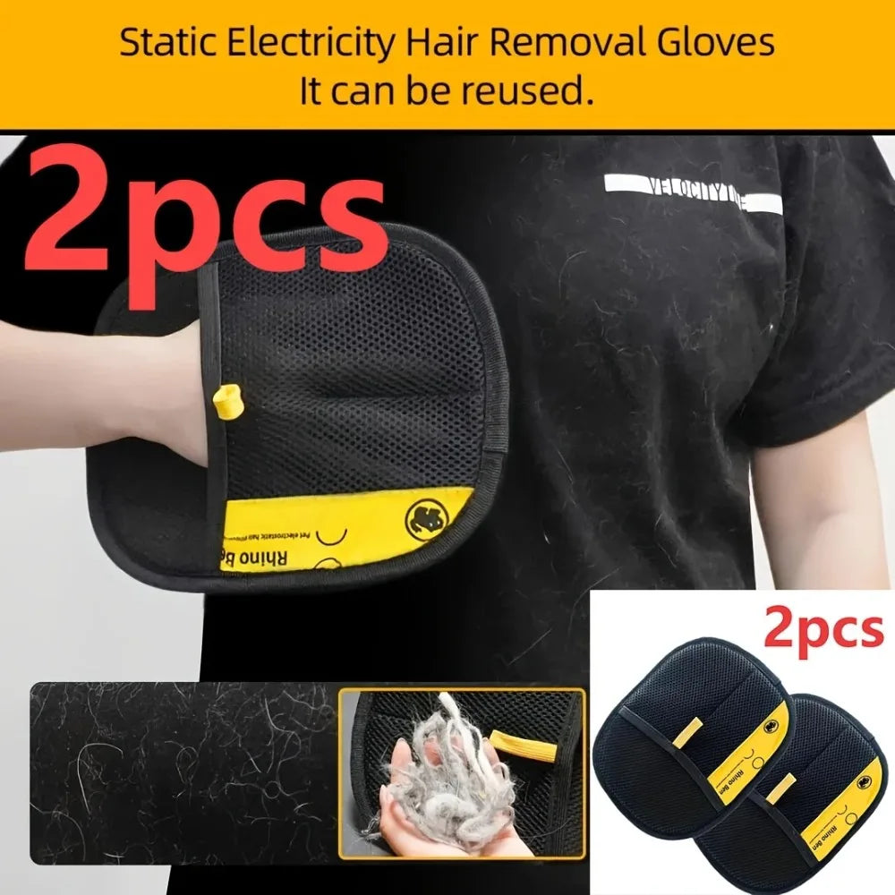 2‑Pack Pet Hair Removal Grooming Gloves, Double‑Sided Gentle Shedding Brush Gloves for Cats & Dogs, Pet Fur Remover Massage Grooming Tool Whispering Desires Shoppe