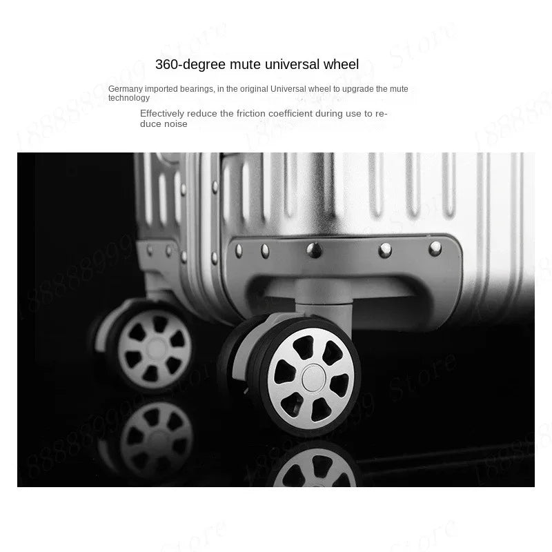 100% Aluminum Magnesium alloy Suitcase TSA Lock Metal Boardable Luggage Trolley Case Classic Glossy and Frosted Travel Suitcase Whispering Desires Shoppe